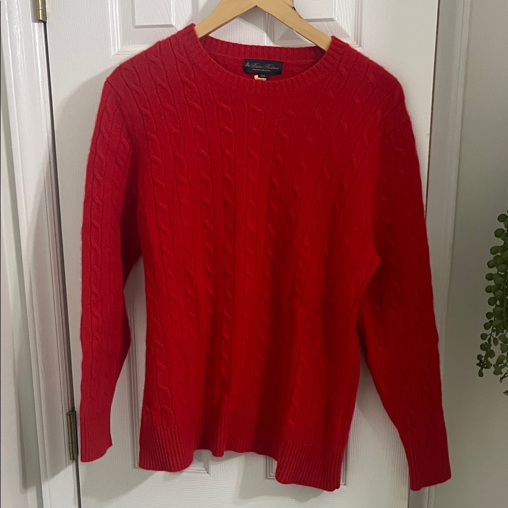 Brooks Brothers Vibrant Red Crewneck Sweater